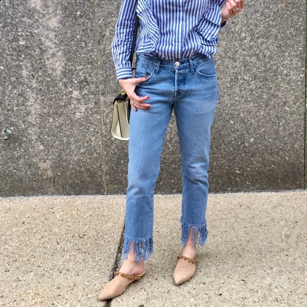 3x1 Stella Fringe Hem Jeans